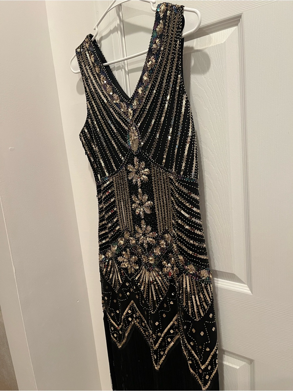 Beaded Black/Gold Evening/Flapper Costume Dress